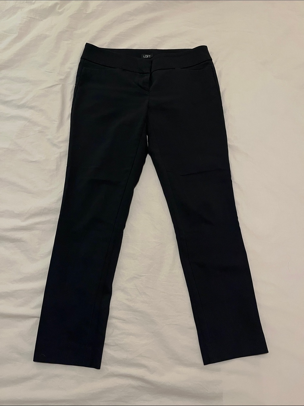 LOFT Zoe Straight Black Dress Trousers